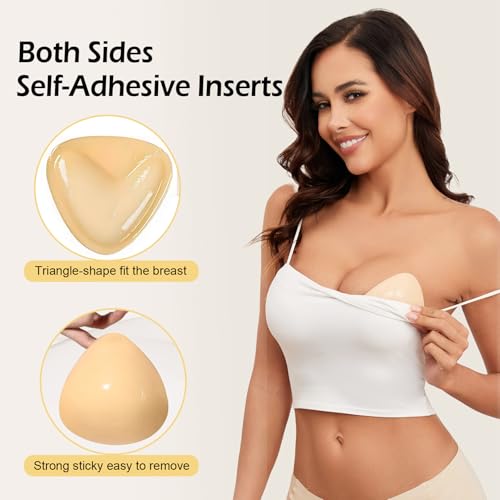 Image of DEPOVOR Ultra Boost Inserts Double-Sided Adhesive Pads Sticky Bikini Padding Inserts for Sports Bra Swimsuit