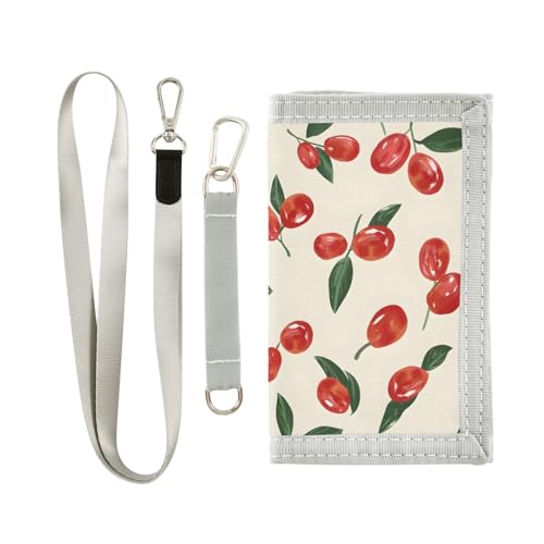 ALAZA Kids Wallets for Boys Girls Toddler Trifold Wallet Children Small Red Dates Cherry Tomato with Zipper Coin Pocket