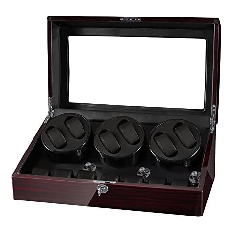 JQUEEN Watch Winder for Automatic Watches,Watch Winders 6 with 7 Storages,Quiet Japanese Motors with Soft and Flexible Watch Pillows Cover