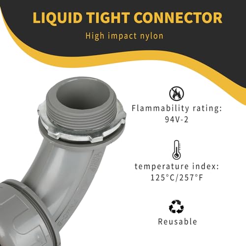 HDHAODA Conduit Connectors, 2 Inch, 90-Degree, Grey, 2-Pack by HDHAODA - Used condition - Image 4