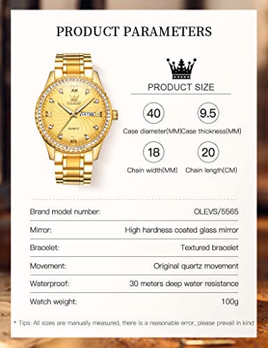 Image of OLEVS Mens Watches Chronograph Luxury Dress Moon Phase Stainless Steel Male Wrist Watch