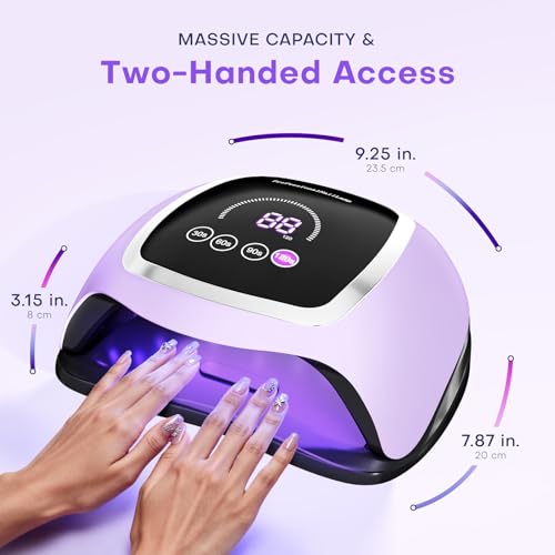 Image of UV Nail Lamp, 180W LED Nail Dryer for Gel Polish, Touch Screen, 42 Beads