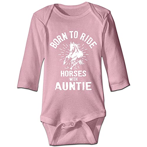 DOQOSESHY Born to Ride Horses with Auntie Baby Bodysuit Toddler Jumpsuit Outfits