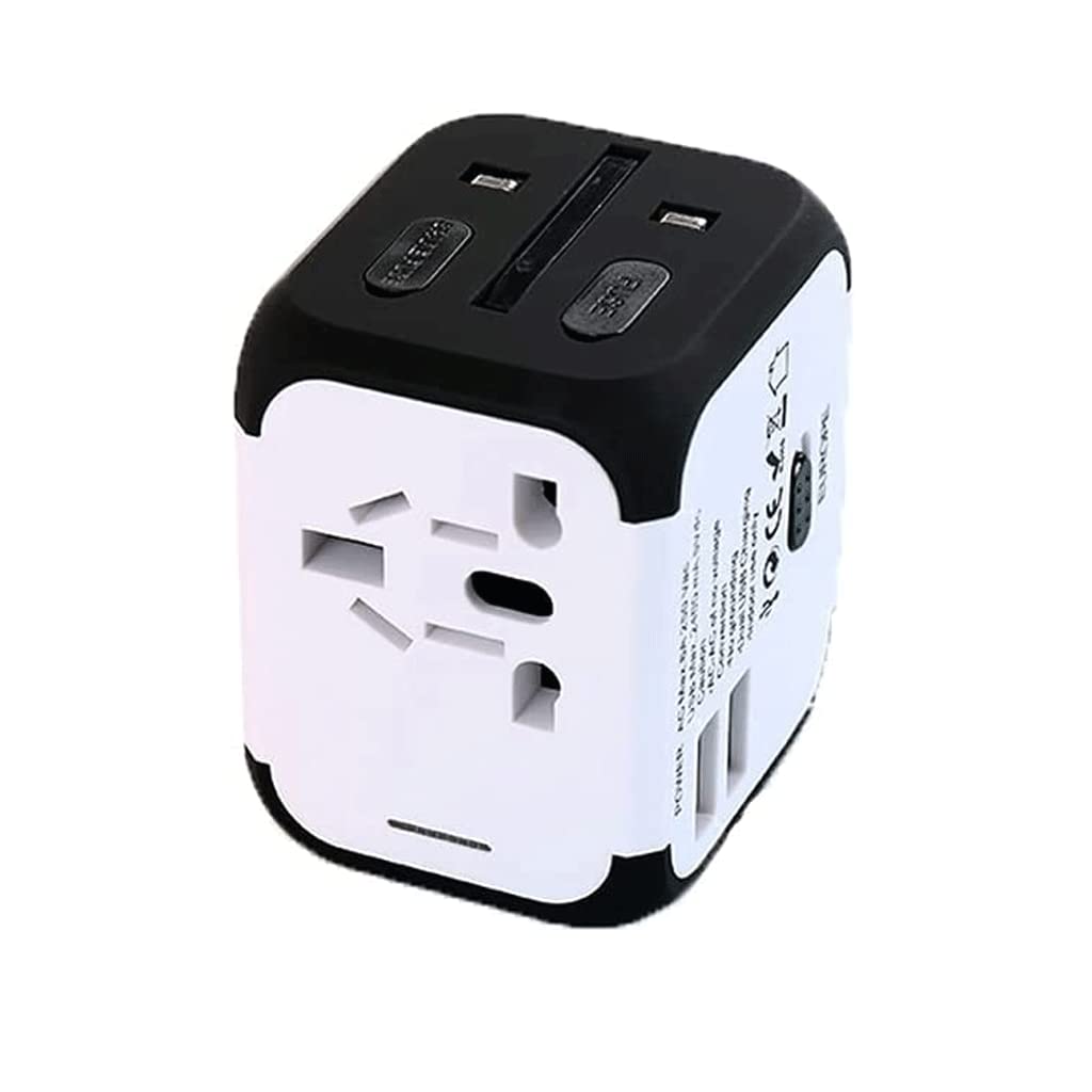 Adattatore da Viaggio Universale Adattatore di Alimentazione Internazionale con 3 Porte USB Adattatore da 100-240 Volt per Regno Unito Giappone Cina Europa USA CA AU AE