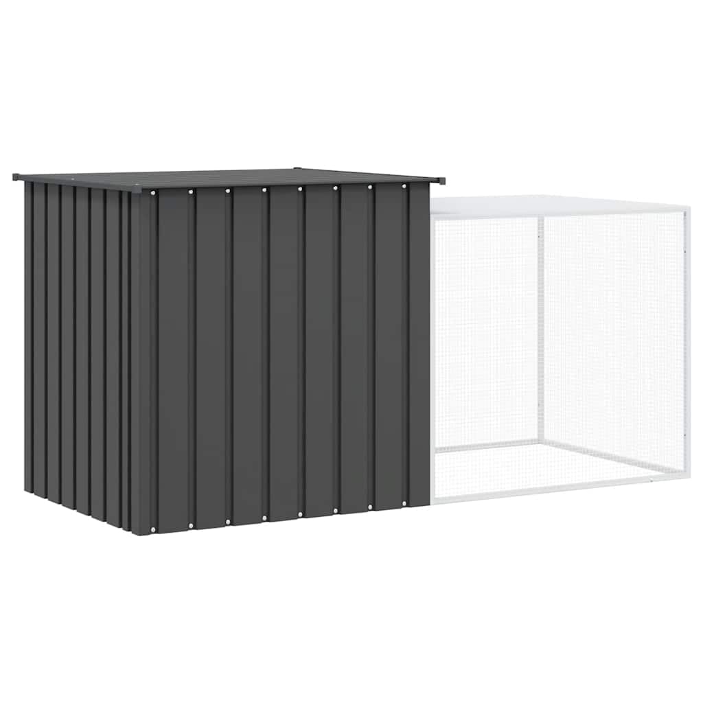 Kaninchenkäfig Anthrazit aus verzinktem Stahl 200x91x100 cm mit Flügeltür und Belüftung, vielseitiger Hasenstall für Freilauf und Schutz von Zwergkaninchen, Nagerheim für Indoor und Outdoor