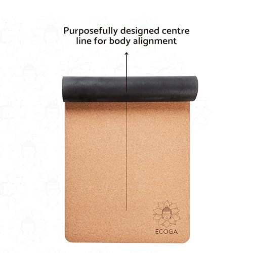 Premium Cork Yoga Mat With Alignment Marks - 5mm Thick Non Slip Hot Yoga Mat - Eco-friendly Non Toxic - Includes Strap and Bag - Image 4