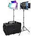 Dracast Kala Plus Series RGB + Bicolor LED3000 Kit with Injection Molded Travel Case - 2 Pack Includes Panel Lights, Light Stands, Barndoors, Diffusion | App Control | Travel Case | Dimmable 0-100%