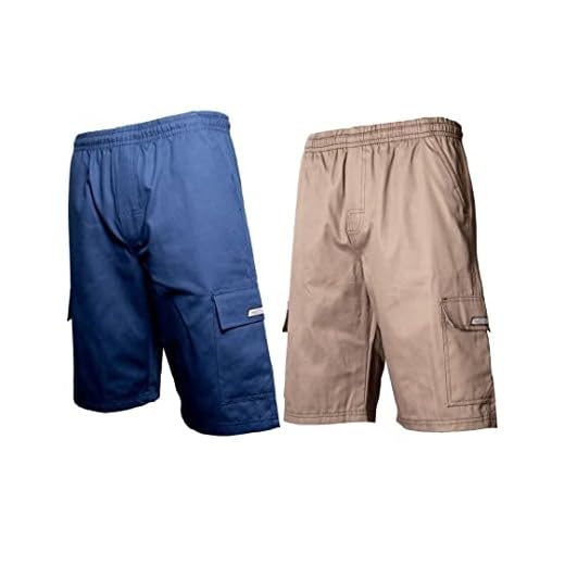 Kit 2 Bermudas Short Brim Cargo Sarja Reforçada Elástico Cordão 5 Bolsos Masculino Adulto Uniforme Tamanho:M;Cor:1 Azul