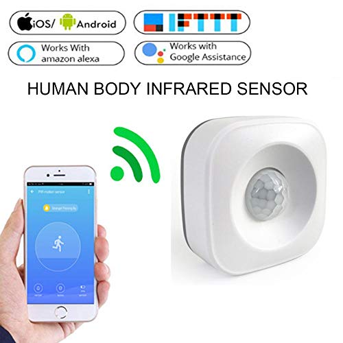 Preisvergleich Produktbild JASZW WiFi Bewegungsmelder Drahtlose Decke PIR Alarm Menschlicher Körper Infrarot-Sicherheitsmelder APP Control Smart Home