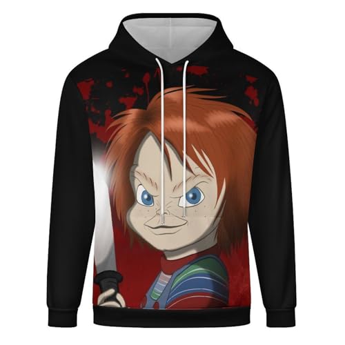Men's Hoodie Sweatshirt Chucky Long Sleeve Casual Pullover Hooded with Pocket for Unisex Sweatshirts4