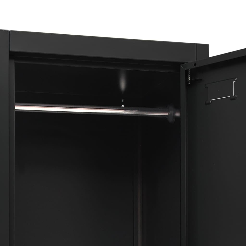 Armadietto Dell'armadietto, Design Moderno, Acciaio, 38x45x180 Cm, con Appendiabiti, Porte Bloccabili, Prese d'Aria, Porta Tag di Nome, per Scuole, Uffici