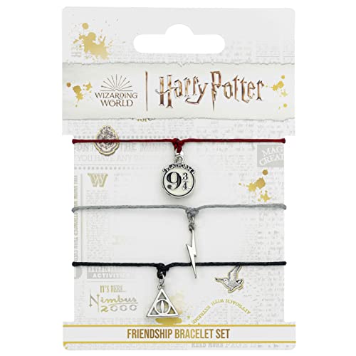 Harry Potter Deathly Hallows Lightning & Track 9 3/4 Women's Bracelet Set Silver2