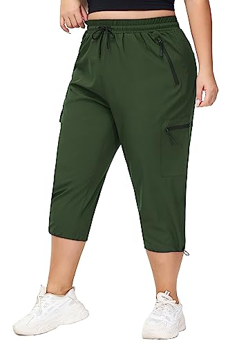 Amazon.com: SEKINO Women's Plus Size Cargo Hiking Capris Pants