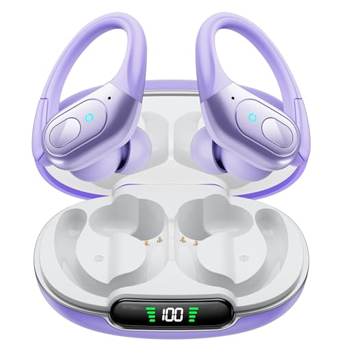 Image of occiam Active Noise Cancelling Earbuds Wireless Bluetooth Headphones | Ear Buds 90Hrs Playback Stereo Bass Earphones with Mic Over-Ear Hooks IPX7 Waterproof Headset for Work Sports