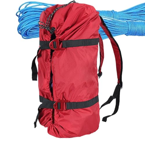 Sac en corde sac d'escalade matériel arboriste alpinisme léger rouge réglable