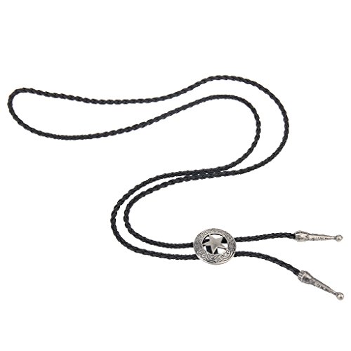 COOLLA Bolo tie- Handmade Star Western Cowboy Black Vintage Turquoise Pendant for Women,Men4