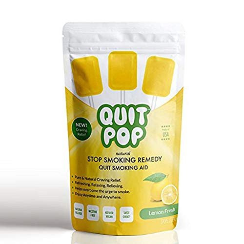 QuitPop/Natural Stop Smoking Remedy & Quit Smoking Solution to Help Reduce Cravings & Replace Smoking/Safe & Easy Way to Quit (5 in 1 Pack, Lemon Fresh)