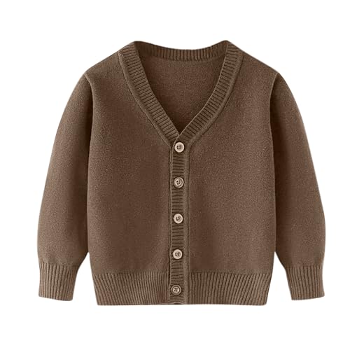 Girls Boys Basic Sweaters Fall School Uniform Kids V Neck Button Front Cardigan Knit Outerwear Comfy for Tween 2-13T