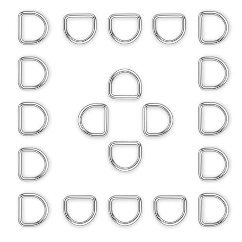 BEYOURD 1 inch Metal D Ring Heavy Duty Stainless-Steel Dee Rings Welded Solid for Dog Collars Backpacks Webbing Straps