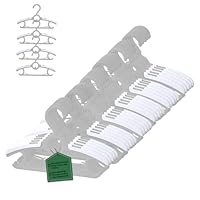 MangoKit 30 Pack Plastic Baby Hangers, Extendable & Adjustable Kids Coat Hangers, 28-36.8cm Non-Slip & Space-Saving Clothes Hangers for Baby Toddler Kids Teen (Grey)