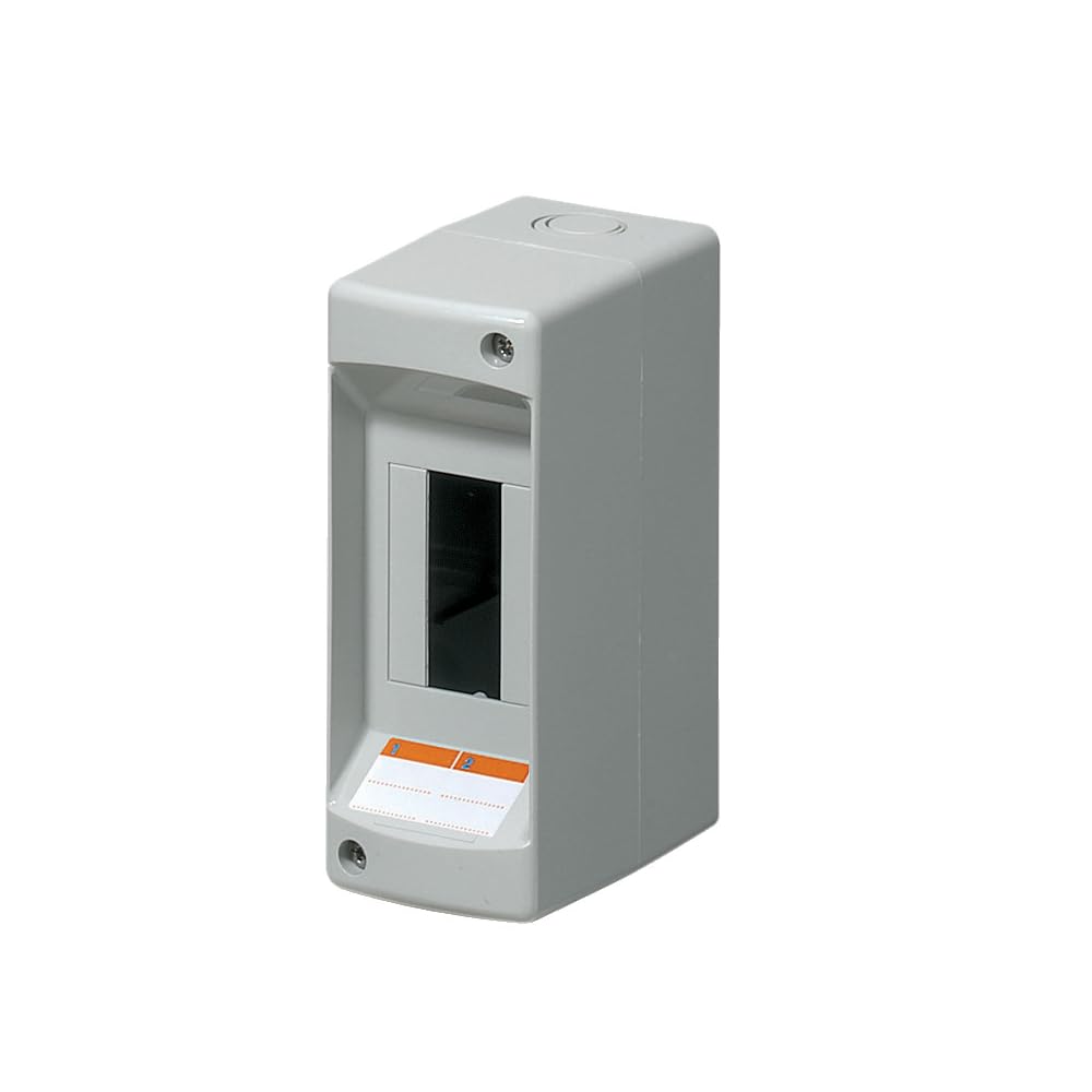 Bezdrzwiowa skrzynka rozdzielcza IP40 – panel elektryczny, 2 moduły z listwą DIN EN 50022, szara skrzynka rozdzielcza do instalacji przemysłowych i budowlanych, 50 x 130 x 85 mm