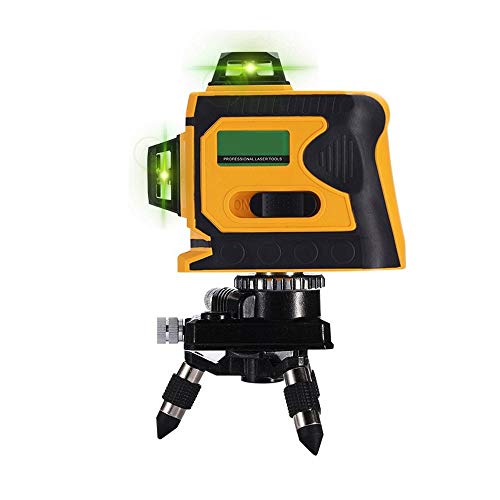 3D 12 Laser Line 360 horizontal y vertical Cruz línea láser verde súper fuerte láser...
