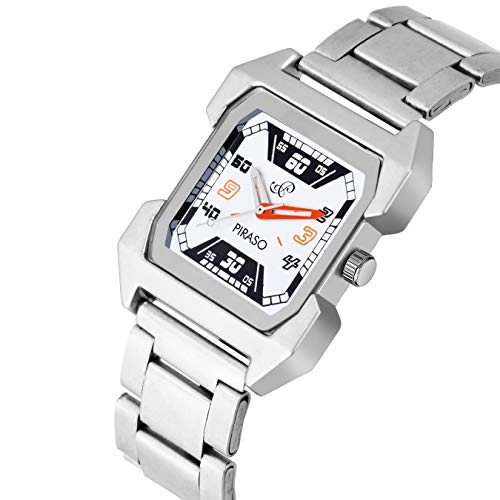 Image of PIRASO Fast Trend Rectangular CASE with Designer Display Analogue Watch for Men and Boys
