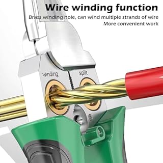 Seese Pliers 8 in 1 Wire Stripper, Electrical Pliers with Voltage Tester for Cutting & Pulling Wires, Rechargeable Folding Stylus Screwdriver Wire Cutter with Electricity Measurement Function