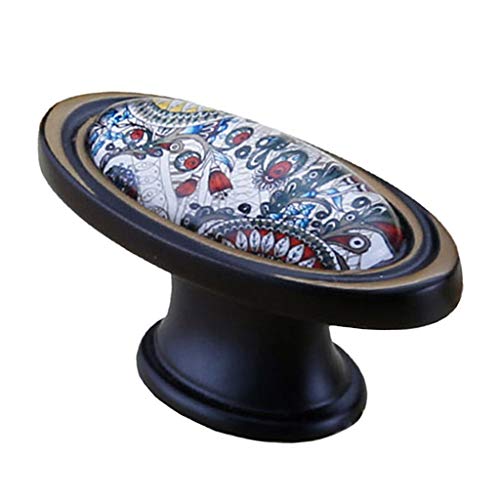 Puxador de armário de cerâmica vintage Baoblaze - N 55,7 mm - M 55,7 mm