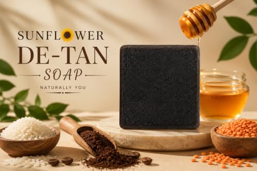 Image of Sunflower Natural Rice Potato Bath Soap Made With Rice And Potato Natural Ingredients For Skin Brightning,Dark Spot Removal,Improve Skin Tone - All Skin Types. 90 Grams (De tan)