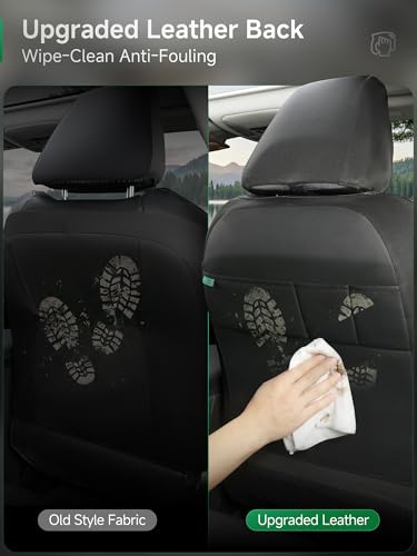 Image of GIANT PANDA 2PCS Front Seat Covers for Subaru Outback Forester Crosstrek Legacy Impreza, Faux Leather Bucket Seat Cover Fit Subaru Seat Protectors-Solid Black