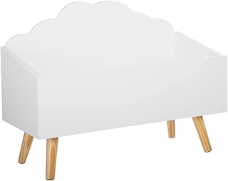 ATMOSPHERA CREATEUR D'INTERIEUR Cofre de Nube Blanca, Color Blanco/Marrón, L. 58 x l. 45 x H. 28 cm