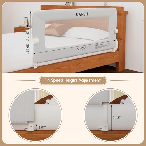 Image of Safety Folding Bed Guard Rail for Toddlers | Fits Twin /Full /Queen /King Beds-T-Shaped Sturdy Base for Extra Stability,Dual Safety Lock,Tool-Free Setup,Breathable Fabric