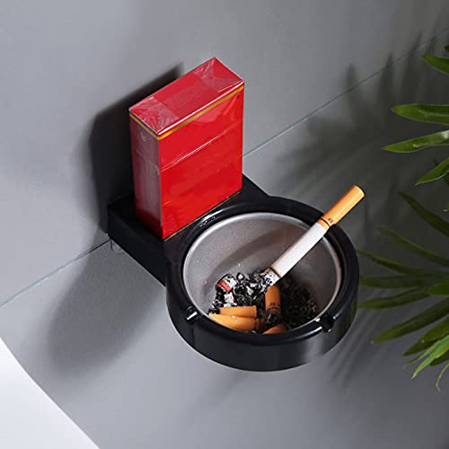 KPNG Stainless Steel Wall-Mounted Ashtray, Garden Ashtray Weed for Outside, Ash Holder for Smokeless, Wind Cool Ashtray Mold, Cigarette Ashtray for Outdoor Use (Pack Of-1, Black) 4