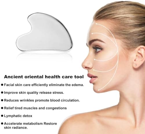 Image of Stainless Steel Gua Sha Scraping Massage Tool Muscle Scraper Soft Tissue Mobilization Heart Shape Massager 1 Pcs