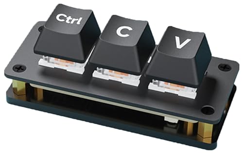 Ctrl C/V Shortcut Keyboard 3-Key Development Board for Programmers, Using RP2040 Microcontroller Chip, Programmable Key Function, Dual Type-C Ports, Plug and Play Without Driver