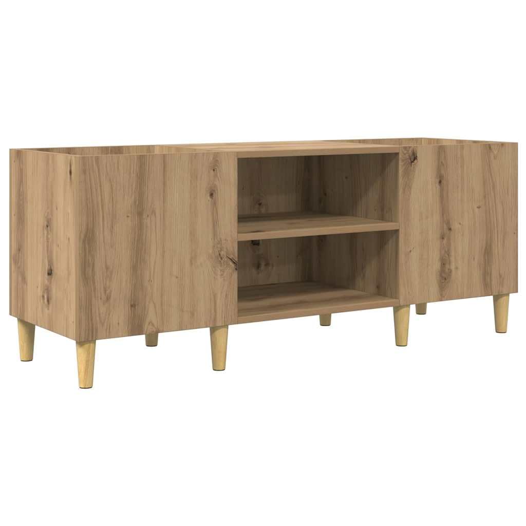 Générique Meble winylowe z drewna konstrukcyjnego z drzwiami na zawiasach, 121 x 38 x 48 cm, przestronne miejsce do przechowywania kolekcji płyt, nowoczesny i elegancki design, do salonu
