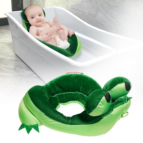 Image of EASICOZI Cute Shape Baby Bath tub, Soft Sink Bather, New Born Bath Mat (Blue)
