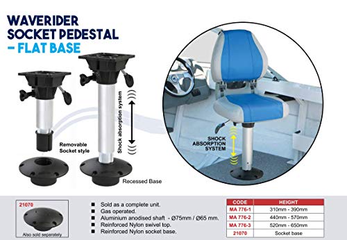 Oceansouth Waverider Socket Seat Pedestal Flat Base Adjustable Height Marine Boat Yacht Ma 776 (520-650Mm) #TOP5