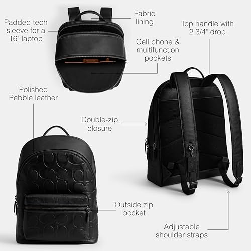 Image of Coach Charter Backpack in Maxi Signature Leather