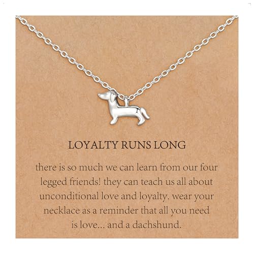 Aretas Collar con cadena para regalo para mujeres, niñas, S925 plata/oro, dije de salchicha, decoración navideña, regalo para dueños de perros, Cobre, No es una piedra preciosa