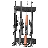 Gun Rack Wall Mount, Heavy Duty Metal Gun-Rack for Wall, Indoor 4-Slot Vertical Rifle Shotgun Rack, Securely Hold Gun Display Stand for Home or Garage Safe Hunting Gun Storage