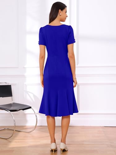 Image of Allegra K Vintage 50s Dress for Women's Retro Cocktail Work Mermaid Midi Dress