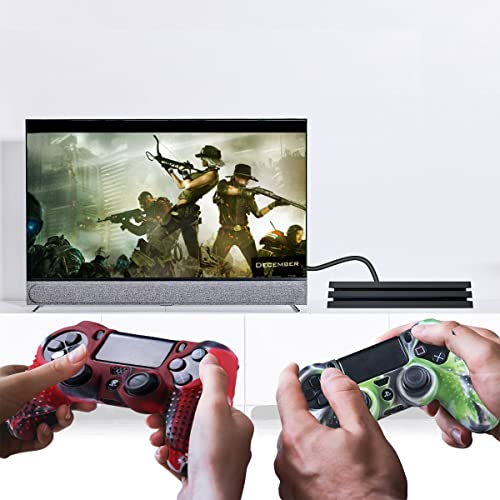 Image of PSS Studded Dots Silicone Rubber Gel Customizing Cover for PS4 /slim /Pro Dualshock 4 Controller Soft Silicone Case Cover Gel Skin Protective for PS4 Wireless Controller (Red Como Dot)