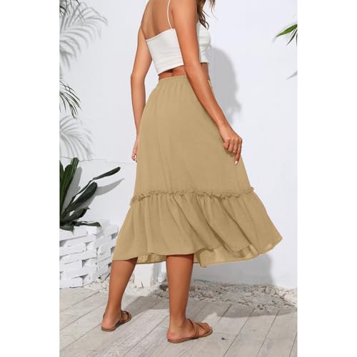 Image of Witsmile High Waist Tiered Skirts for Women Flowy Skirts for Women Long Length with Pockets 2026 Fashion Trendy