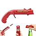 Apribottiglie a forma di pistola giocattolo con lanciatappi, ideale per aprire bottiglie di birra, per bar e feste, lancia i tappi oltre 5 metri