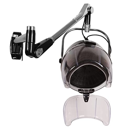 Samger 900W Wall Mounted Hair Dryer with Swivel Arm Professional Saving Space Hair Hood Dryer Beauty Barber Spa Equipment with Adjustable Temperature Built-in Timer Fits Concrete Wall