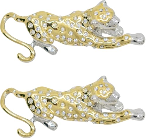 Image of Set of 2 Brooch Lapel Pins With Rhinestones