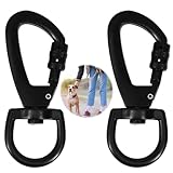 Buaak 2 Stück Karabinerhaken mit Drehgelenk, Karabiner Hundeleine, Karabinerhaken mit Drehgelenk, Edelstahl Karabiner, Drehgelenk für Hundeleine,Bergsteigen, Schlüsselbund