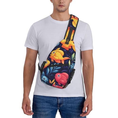 Mochila cruzada ligera con patrón Ocean Fish Seaweed miniatura 6